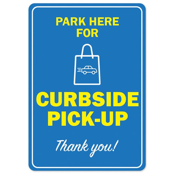Public Safety, 48" Height, Peel And Stick Wall Graphic, 36" x 48", Park Here For Curbside Pick-up